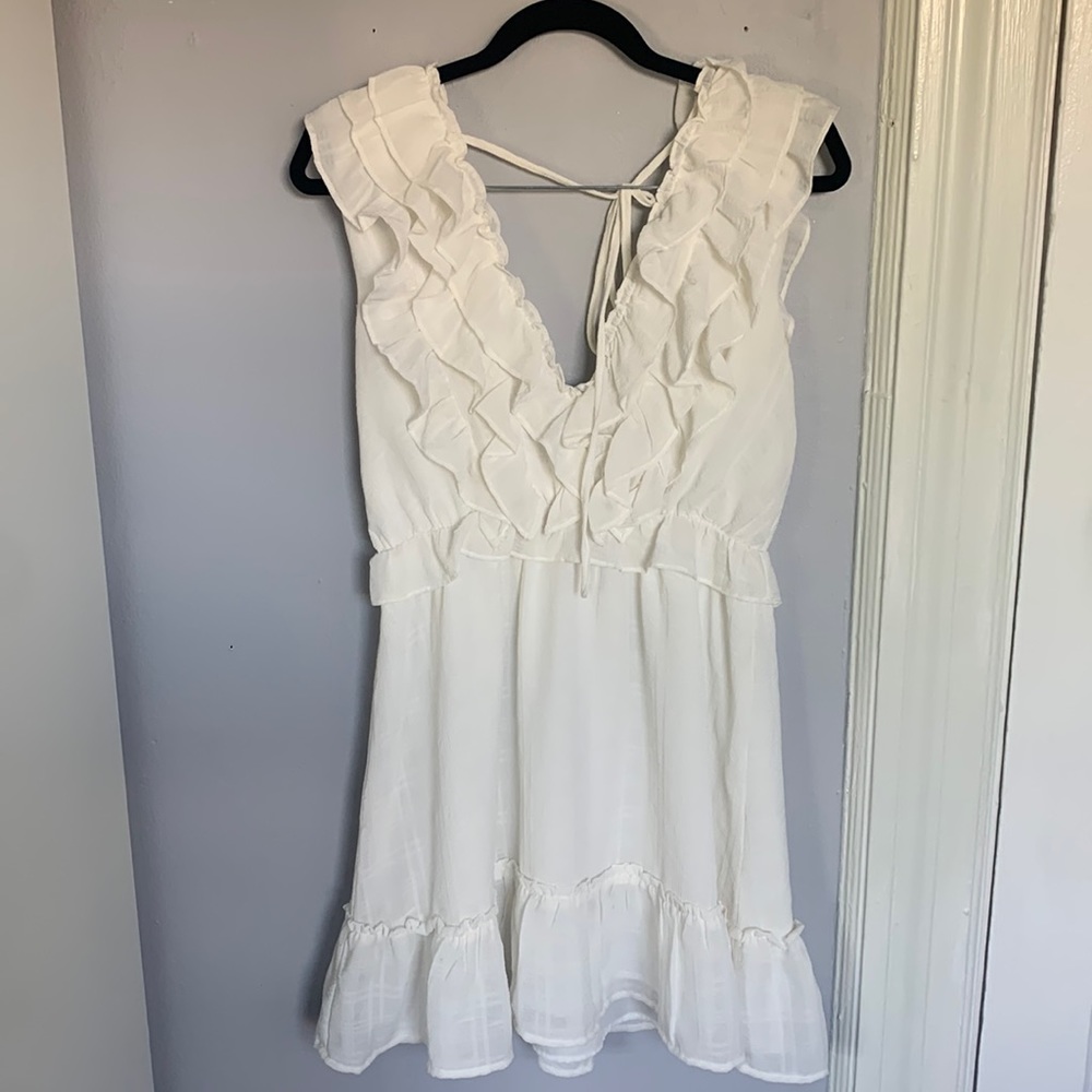 Storia White Ruffle Dress